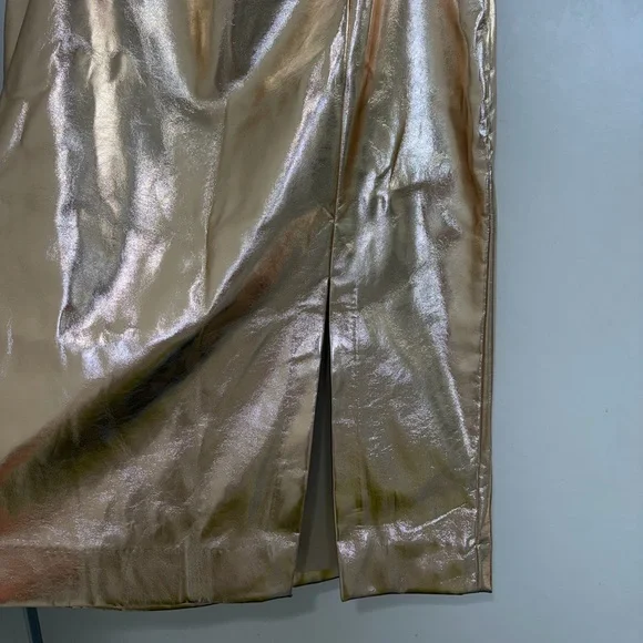 NWT Worthington Rose Gold Metallic Pencil Skirt - Picture 3 of 6